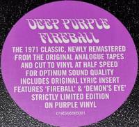 DEEP PURPLE - FIREBALL (PURPLE vinyl LP)